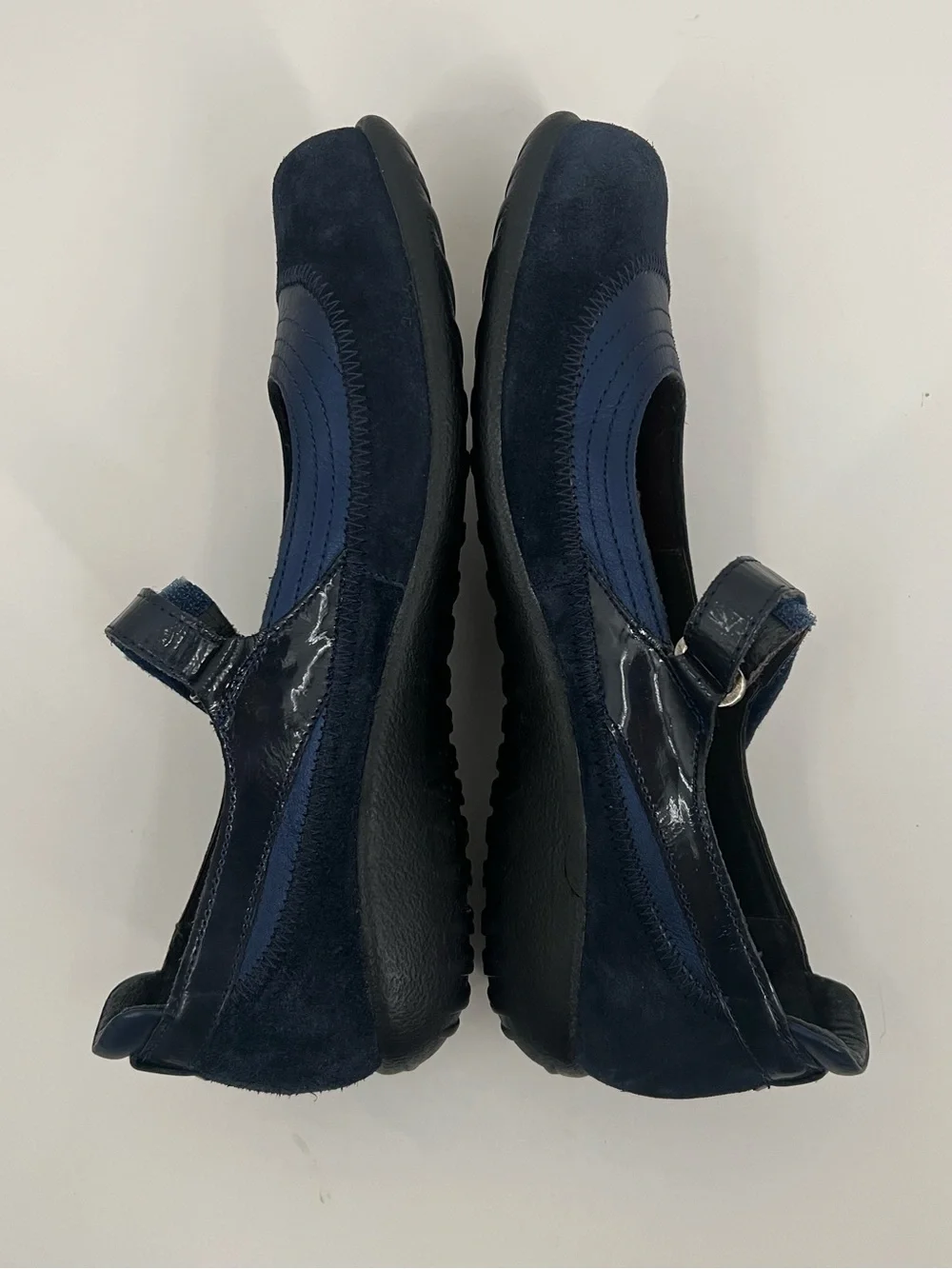 Naot Kirei Women'sMary Jane Flats with Strap Pokar Mid Blue Suede Ink